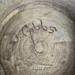 Vintage Studio Pottery 18 Lidded Canister Signed J. GIBBS READ DISCRIPTION