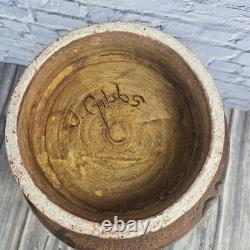 Vintage Studio Pottery 18 Lidded Canister Signed J. GIBBS READ DISCRIPTION