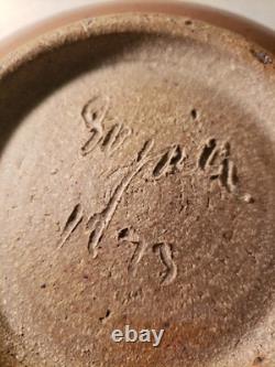 Vintage Studio Pottery 1973 Artist Signed Glazed Bowl MCM