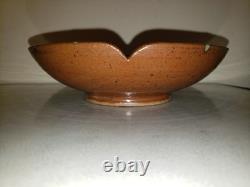 Vintage Studio Pottery 1973 Artist Signed Glazed Bowl MCM