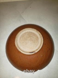 Vintage Studio Pottery 1973 Artist Signed Glazed Bowl MCM