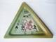 Vintage Studio Pottery 1980s Postmodern Ceramic Triangular Tray Signed LR
