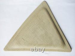 Vintage Studio Pottery 1980s Postmodern Ceramic Triangular Tray Signed LR