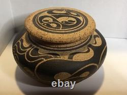 Vintage Studio Pottery 1982 Charles Smith Alabama Potter Bowl Lid Pot