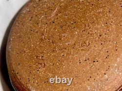 Vintage Studio Pottery 8 Inch Brown Drip Glaze Vase Signed Artist Miller