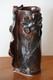 Vintage Studio Pottery Abstract Sculptural Vase Brutalist Art Ceramic Red Black