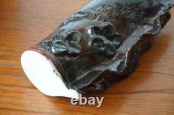 Vintage Studio Pottery Abstract Sculptural Vase Brutalist Art Ceramic Red Black