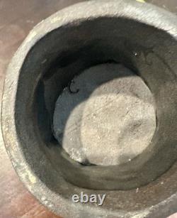 Vintage Studio Pottery Abstract Sculpture Vessel Pink Black Modernist Art 10H