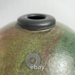 Vintage Studio Pottery Andrew Berends Large Raku Sphere Vessel 8.25h