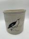 Vintage Studio Pottery Bird Crock Stoneware Planter M. W. Signed 1980 7.5