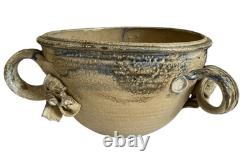 Vintage Studio Pottery Bowl Large Signed With Impressed Mark