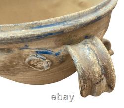 Vintage Studio Pottery Bowl Large Signed With Impressed Mark