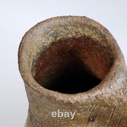 Vintage Studio Pottery Brutalist Organic Textured Face Vase Sculpture Abstract