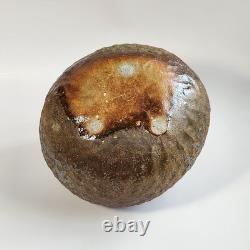 Vintage Studio Pottery Brutalist Organic Textured Face Vase Sculpture Abstract