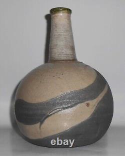Vintage Studio Pottery Bulbous Vase Alligator Gar