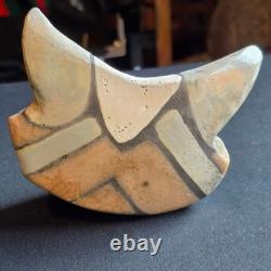 Vintage Studio Pottery Cat Head Sculpture Signed Eleanor Madonik 90s Whimsy Art