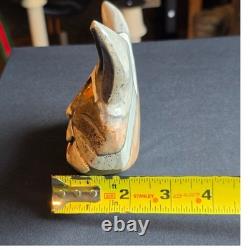 Vintage Studio Pottery Cat Head Sculpture Signed Eleanor Madonik 90s Whimsy Art