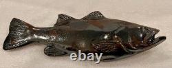 Vintage Studio Pottery Ceramic Fish Sculpture Signed Gordon 83 Handcrafted