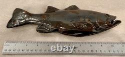 Vintage Studio Pottery Ceramic Fish Sculpture Signed Gordon 83 Handcrafted
