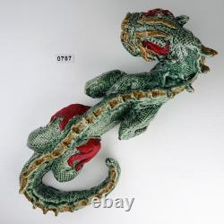 Vintage Studio Pottery Ceramic Green Dragon Large Figurine Hand Crafted 19
