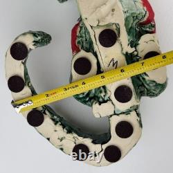 Vintage Studio Pottery Ceramic Green Dragon Large Figurine Hand Crafted 19