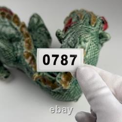 Vintage Studio Pottery Ceramic Green Dragon Large Figurine Hand Crafted 19