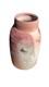 Vintage Studio Pottery Ceramic Vase Brutalist Abstract Mauve Beige Carved Signed