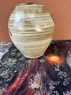 Vintage Studio Pottery Ceramics Signed Vase