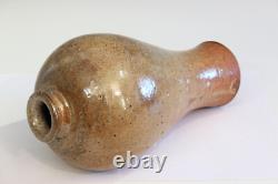 Vintage Studio Pottery Chinese Meiping Form Ikebana Stoneware Wood Ash Glaze 12