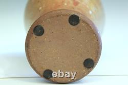 Vintage Studio Pottery Chinese Meiping Form Ikebana Stoneware Wood Ash Glaze 12