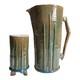 Vintage Studio Pottery Decorative Pitcher & Tripod Cup Set Signed Mac Phee
