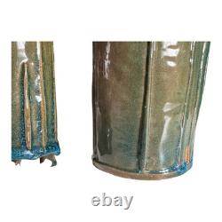 Vintage Studio Pottery Decorative Pitcher & Tripod Cup Set Signed Mac Phee