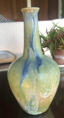 Vintage Studio Pottery Drip Glaze Vase French France Charles Greber Art Nouveau