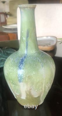 Vintage Studio Pottery Drip Glaze Vase French France Charles Greber Art Nouveau