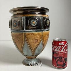 Vintage Studio Pottery Egyptian Revival Art Deco Vase Copper Glaze Urn -Signed