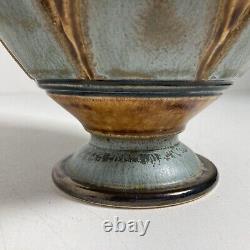 Vintage Studio Pottery Egyptian Revival Art Deco Vase Copper Glaze Urn -Signed