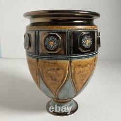 Vintage Studio Pottery Egyptian Revival Art Deco Vase Copper Glaze Urn -Signed