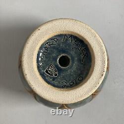Vintage Studio Pottery Egyptian Revival Art Deco Vase Copper Glaze Urn -Signed