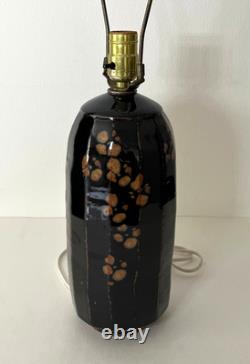 Vintage Studio Pottery Faceted Stoneware Table Lamp