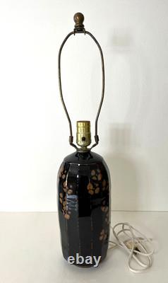 Vintage Studio Pottery Faceted Stoneware Table Lamp