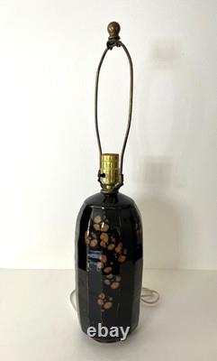 Vintage Studio Pottery Faceted Stoneware Table Lamp