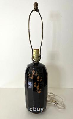 Vintage Studio Pottery Faceted Stoneware Table Lamp