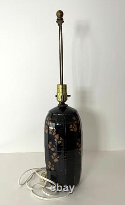 Vintage Studio Pottery Faceted Stoneware Table Lamp