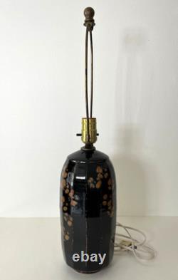 Vintage Studio Pottery Faceted Stoneware Table Lamp