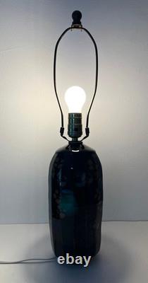 Vintage Studio Pottery Faceted Stoneware Table Lamp