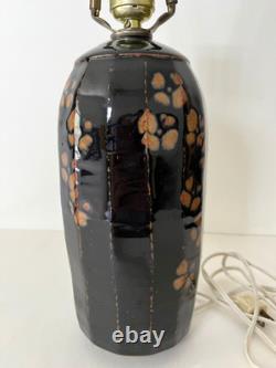 Vintage Studio Pottery Faceted Stoneware Table Lamp