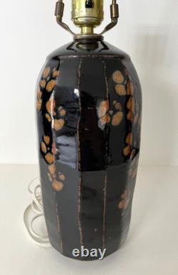 Vintage Studio Pottery Faceted Stoneware Table Lamp