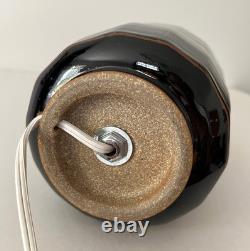 Vintage Studio Pottery Faceted Stoneware Table Lamp