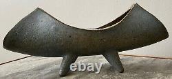 Vintage Studio Pottery Footed Console Bowl Stoneware Modern Newell Hillis Arnold