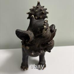 Vintage Studio Pottery Guardian Dog Foo Dog Brown Ceramic Figure